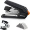 Effortless Desktop Stapler, 40 Sheet Capacity, One Finger Touch Stapling, Easy to Load Ergonomic Heavy Duty Stapler, Includes 1500 Staples and Staple Remover